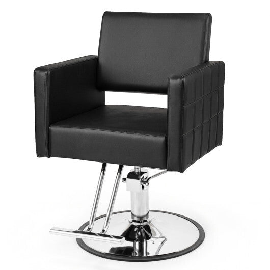 Barber Salon Chair Beauty Styling Chair with Hydraulic Pump and Adjustable Height 360?Swivel Spa Chair-Black