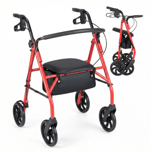 Rollator Walker with Seat and Height Adjustable Handles-Purple