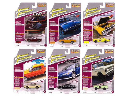 "Classic Gold Collection" 2025 Release 1 Set B of 6 Cars 1/64 Diecast Model Cars by Johnny Lightning