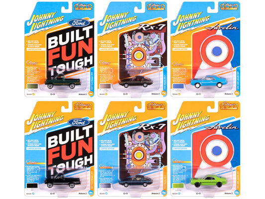 "Classic Gold Collection" 2025 Release 2 Set of 6 Cars 1/64 Diecast Model Cars by Johnny Lightning