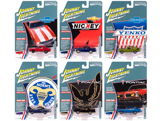 "Muscle Cars USA" 2025 Release 1 Set B of 6 pieces 1/64 Diecast Model Cars by Johnny Lightning