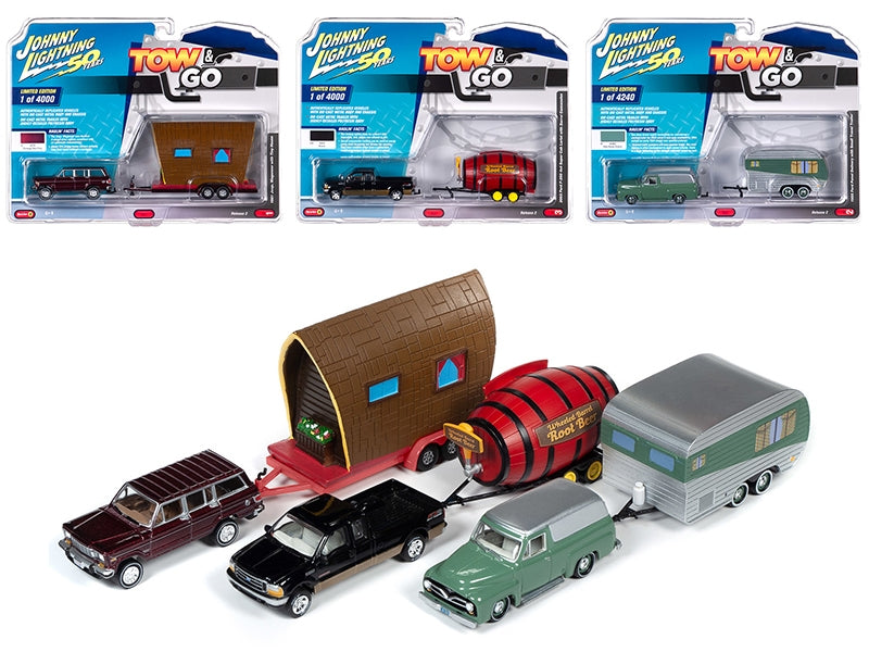 "Tow & Go" Set B of 3 Cars Series 2 "Johnny Lightning 50 Years" 1/64 Diecast Model Cars by Johnny Lightning