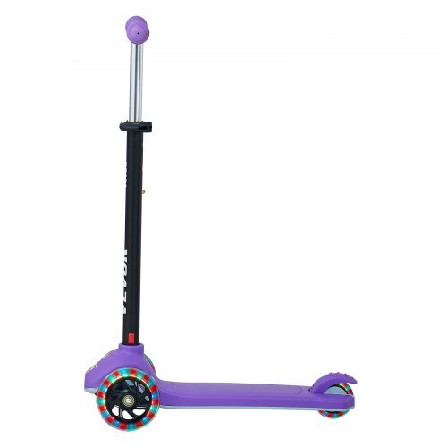 Kick Scooter for Kids Ages 3+, 3-Wheel Toddler Scooter with Light-Up Wheels, Adjustable Height Handlebar, Wide Anti-Slip Deck, Lightweight Aluminum Frame for Boys & Girls up to 165 lbs, Purple