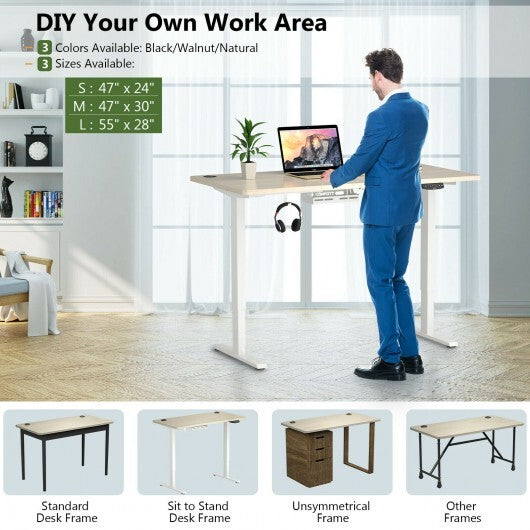 55" x 28" Universal Tabletop for Standard and Standing Desk Frame-Natural - Color: White