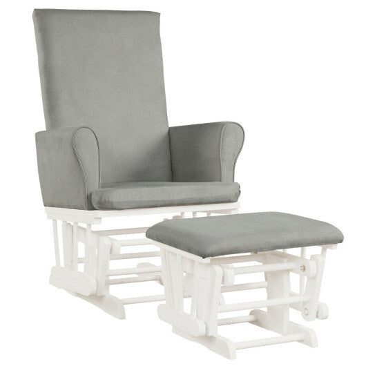 Baby Nursery Relax Rocker Rocking Chair Glider and Ottoman Cushion Set-Pink