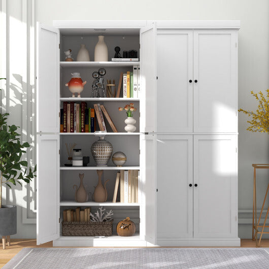 72.5 Inches Tall Buffet Cabinet with 6-Tier Shelves and 4 Doors-Black