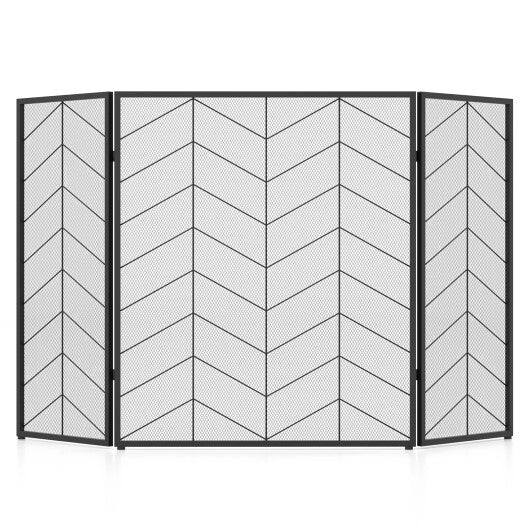 52 x 31 Inch Fireplace Screen-Black