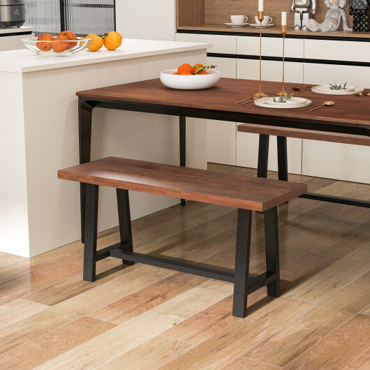 60 Inch Dining Bench 3 Person Entryway Shoe Bench with Metal Frame-60 inches