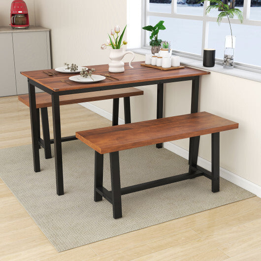 60 Inch Dining Bench 3 Person Entryway Shoe Bench with Metal Frame-60 inches