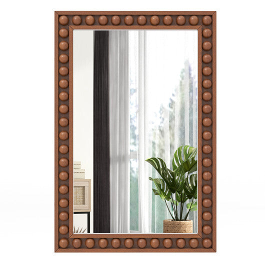 24 x 36 Inches Rustic Wall Mirror with Solid Wood Frame for Living Room  Bedroom-White