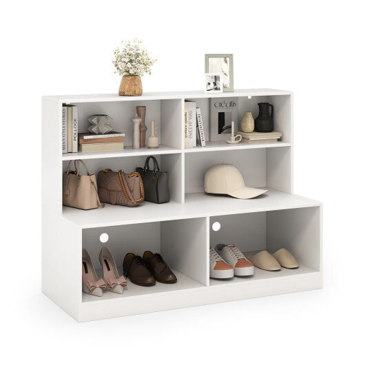 Entryway Shoe Cabinet with 2 Anti-tipping Kits-White