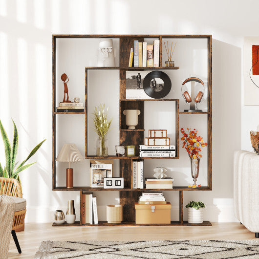 7-Tier Bookshelf  Open Display Shelf Rack for Home Office-White