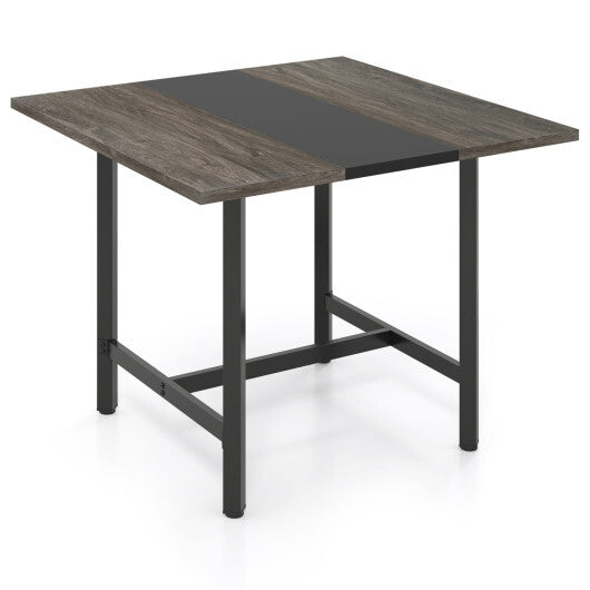 39.5 Inches Square Conference Table Meeting Room Table with Thickened Tabletop-Rustic Brown