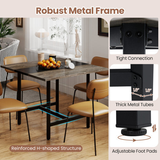 39.5 Inches Square Conference Table Meeting Room Table with Thickened Tabletop-Rustic Brown