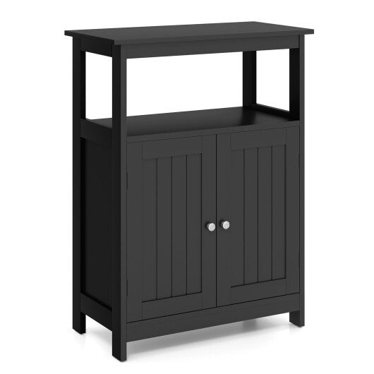 Bathroom Floor Cabinet Freestanding Storage Organizer with Open Compartment-White