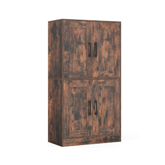 Bathroom Cabinet 43.5 inch Storage Cabinet with Doors and Adjustable Shelves-White