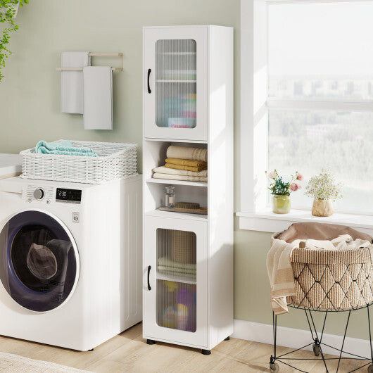 Tall Bathroom Storage Cabinet 67 Inches Freestanding Storage Organizer-White