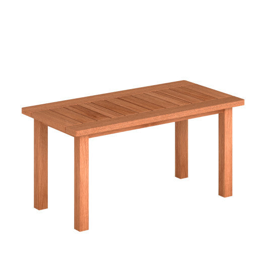 Patio Coffee Table with Slatted Tabletop for Deck  Poolside