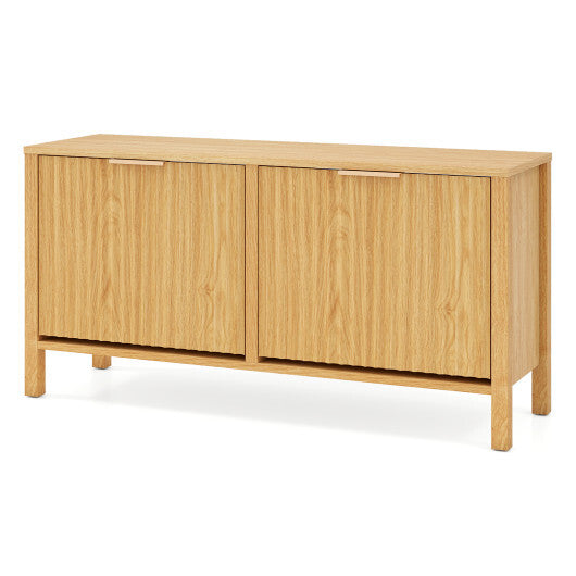 Shoe Storage Bench Narrow Wooden Entryway Bench with 2 Flip Drawers-White