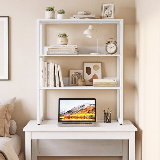 3-Tier Countertop Storage Hutch with Open Shelves-White