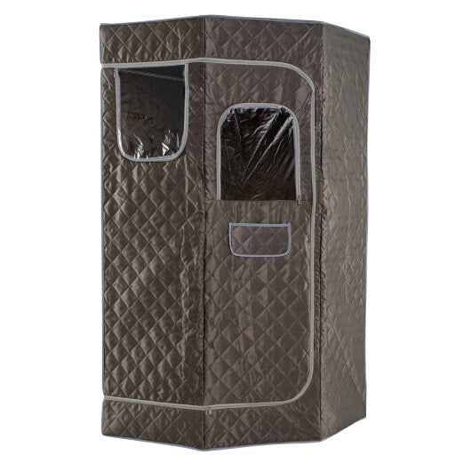 3L Portable Steam Sauna for Home Fast-Heat with 9-Level Remote Control and Folding Chair-Gray