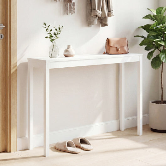Wooden Console Table Modern Farmhouse Sofa Table with Thickened Top-Natural
