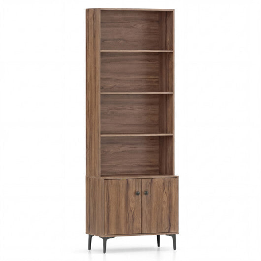 Giantex Bookshelf with Doors and 2 Anti-Tipping Kits for Home Office-White