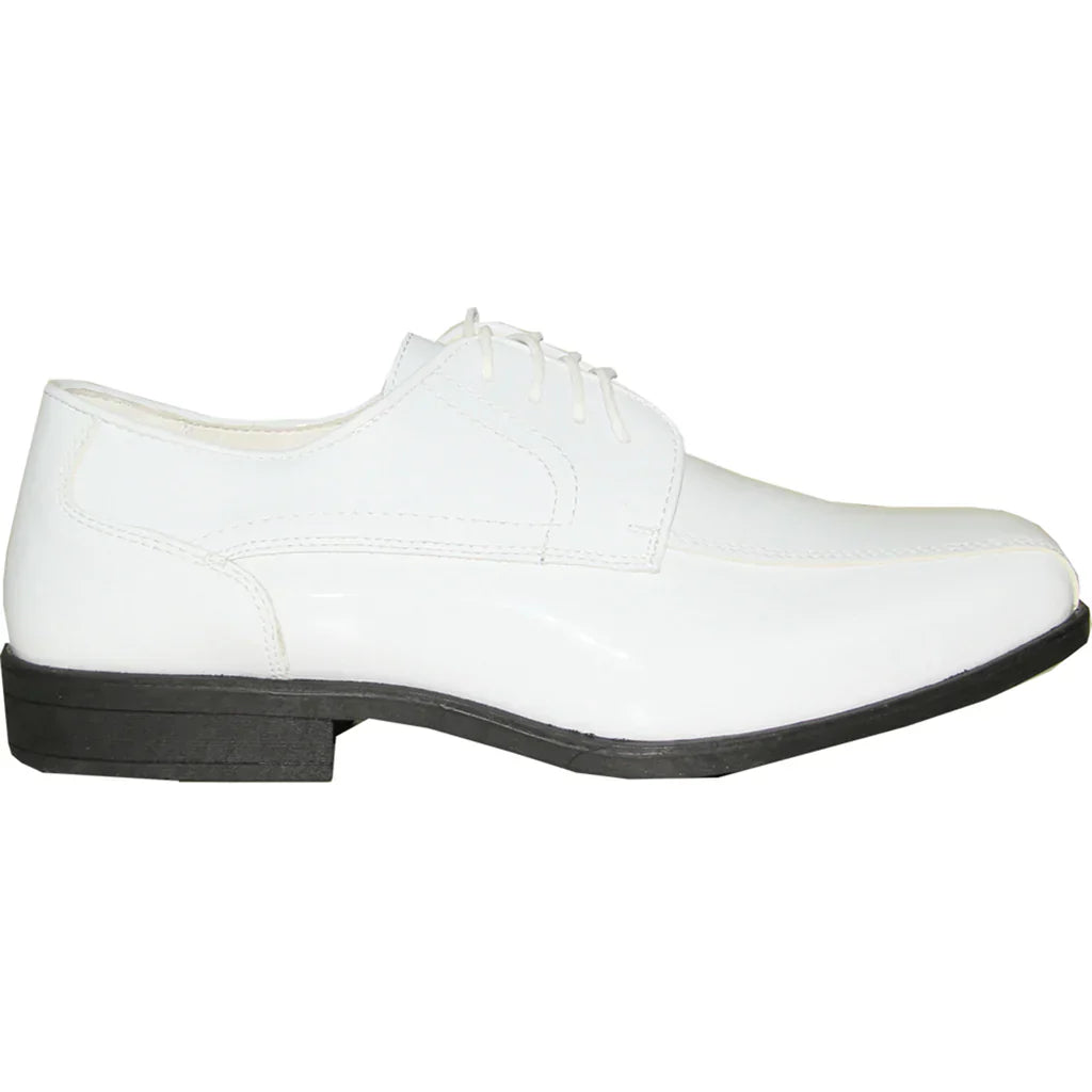 JEAN YVES Men Dress Shoe JY02 Oxford Formal Tuxedo for Prom & Wedding Shoe White Patent