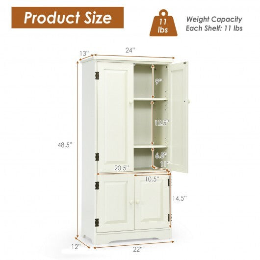 Accent Storage Cabinet Adjustable Shelves-Black