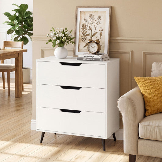 3-Drawer Rustic Farmhouse Wooden Storage Dresser-Walnut