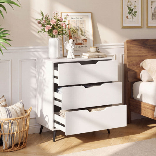 3-Drawer Rustic Farmhouse Wooden Storage Dresser-Walnut