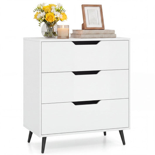 3-Drawer Rustic Farmhouse Wooden Storage Dresser-Walnut
