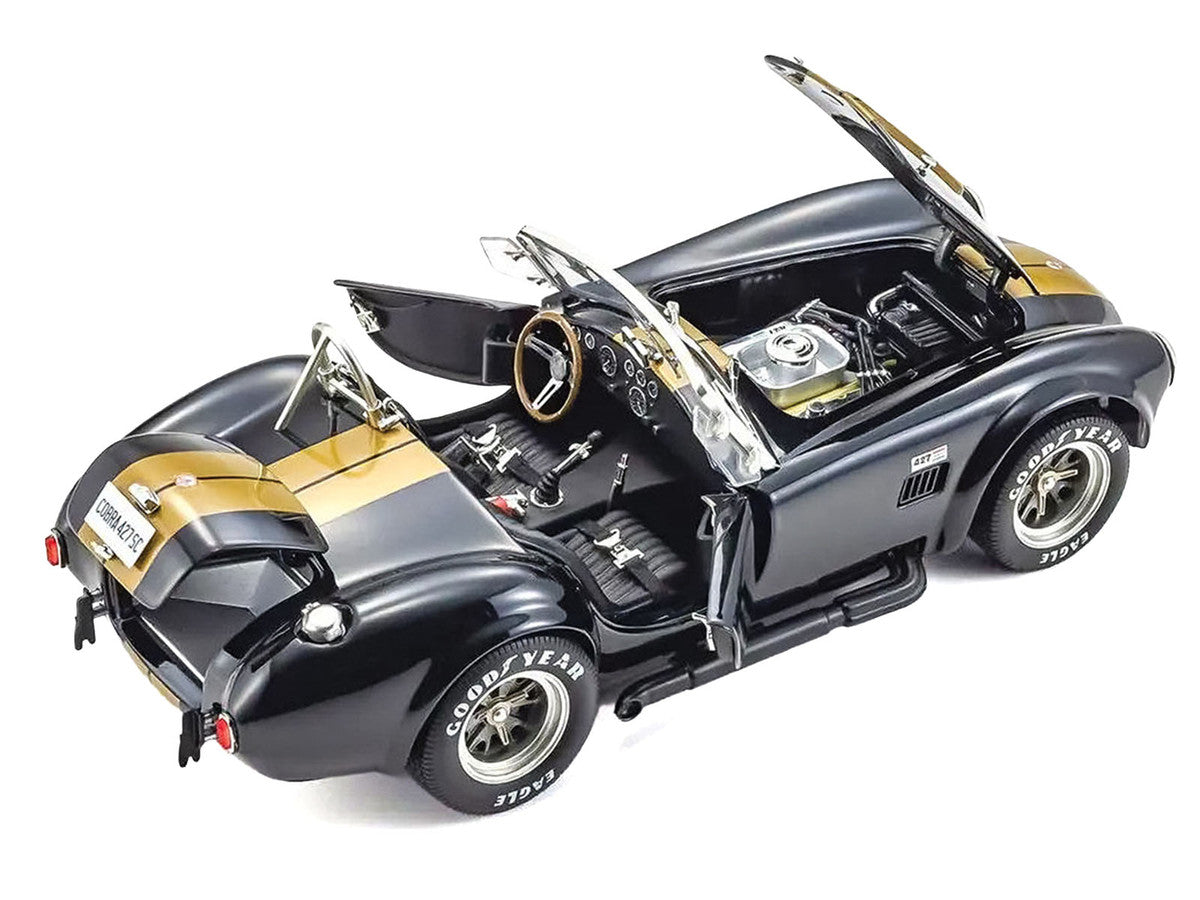 Shelby Cobra 427 S/C Black with Gold Stripes 1/18 Diecast Model Car by Kyosho