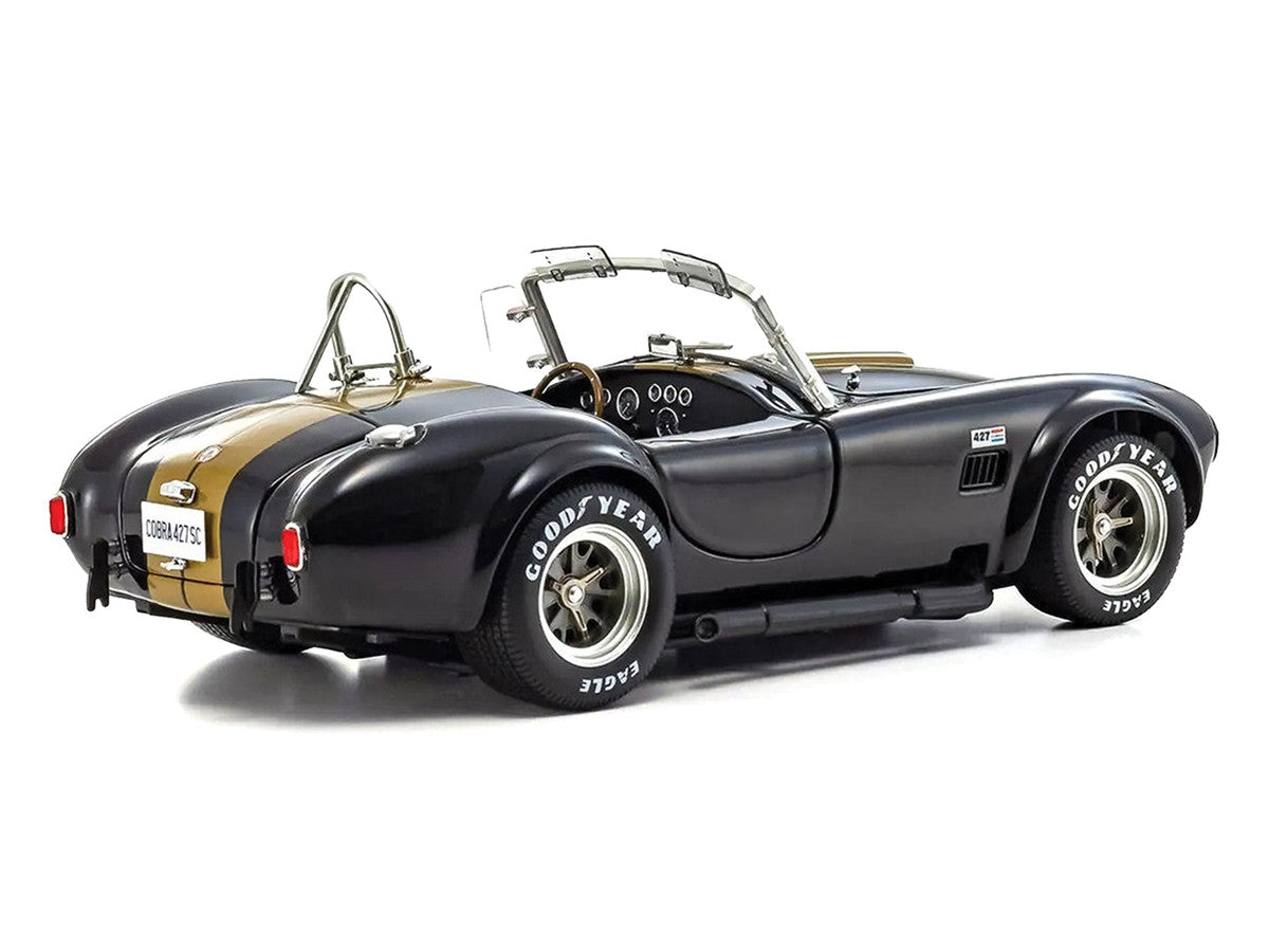 Shelby Cobra 427 S/C Black with Gold Stripes 1/18 Diecast Model Car by Kyosho