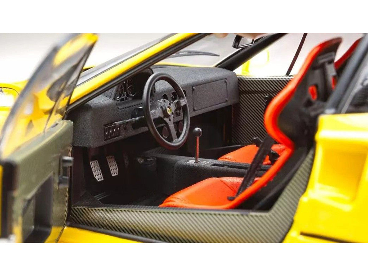 Ferrari F40 Yellow 1/18 Diecast Model Car by Kyosho
