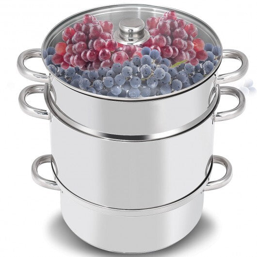 11-Quart Stainless Steel Pan Fruit Juicer Steamer