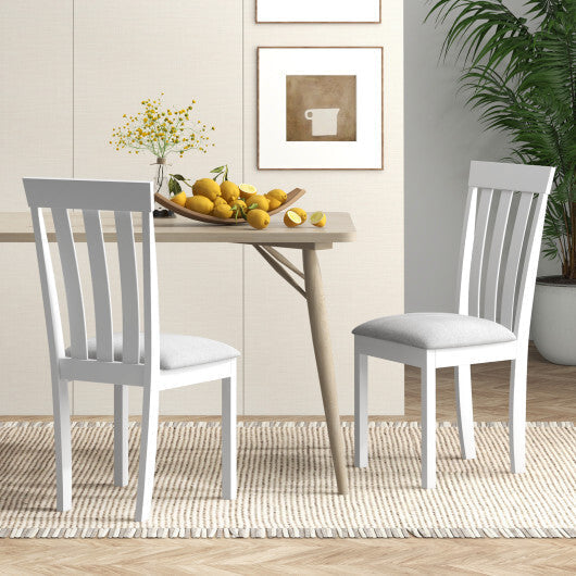Dining Chair Set of 2 Upholstered Wooden Kitchen Chairs with Padded Seat and Rubber Wood Frame-Espresso