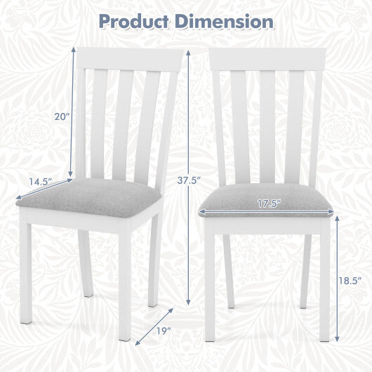 Dining Chair Set of 2 Upholstered Wooden Kitchen Chairs with Padded Seat and Rubber Wood Frame-Espresso