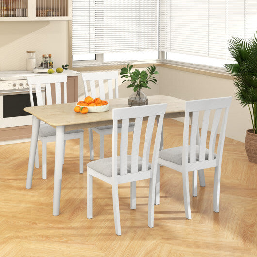 Dining Chair Set of 2 Upholstered Wooden Kitchen Chairs with Padded Seat and Rubber Wood Frame-Espresso