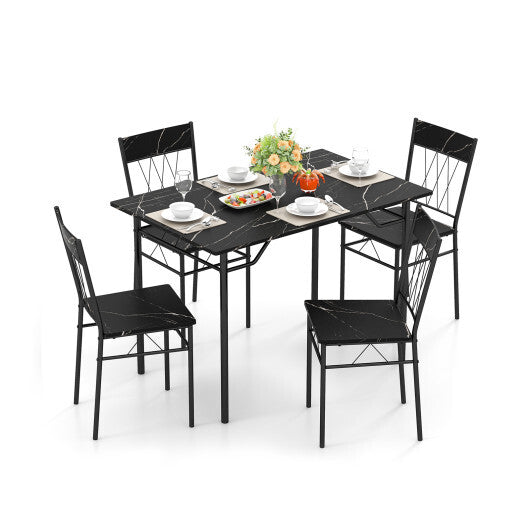 5-Piece Dining Table Set for 4 with Kitchen Table and 4 Dining Chairs-Gray