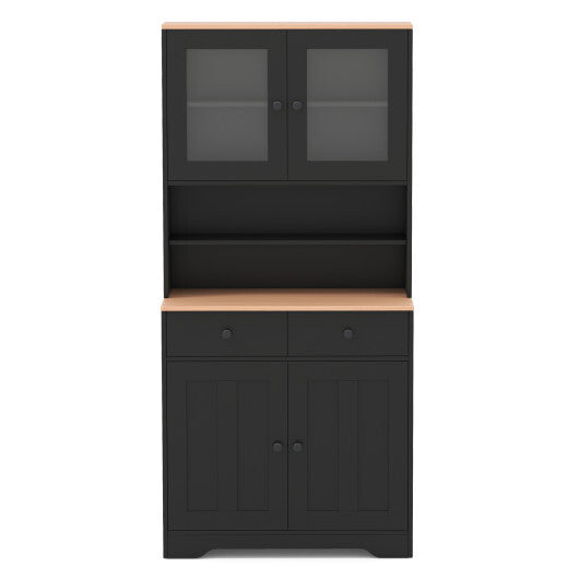 Pantry Cabinet with 2 Removable Shelves-Black