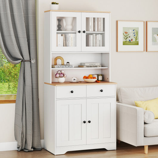 Pantry Cabinet with 2 Removable Shelves-Black