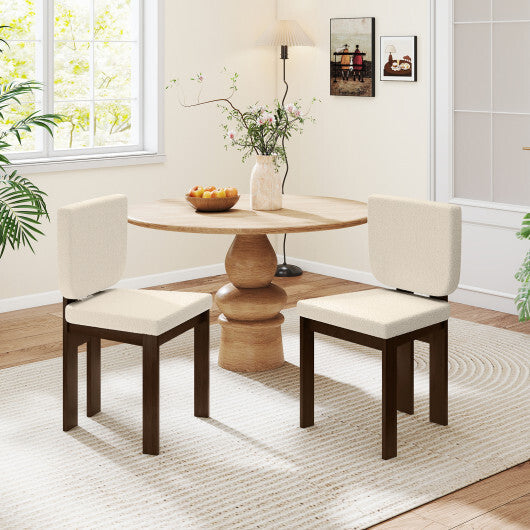 Wooden Dining Chair Set of 2 with Rubber Wood Leg for Home Office Living Room-Brown