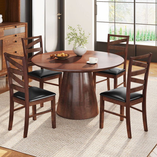 Dining Chairs Set of 2 Kitchen Side Chairs with Rubber Wood Legs-Walnut