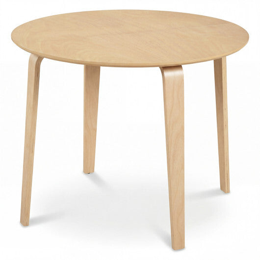 37.5" Round Dining Table with Rubber Wood Legs for Small Space-Walnut