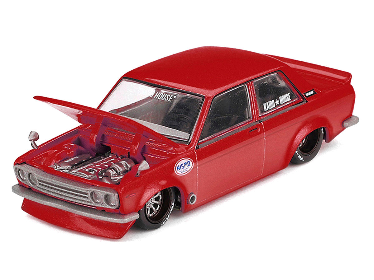 Datsun 510 Street "Nismo V3" Red Metallic (Designed by Jun Imai) "Kaido House" Special 1/64 Diecast Model Car by Mini GT
