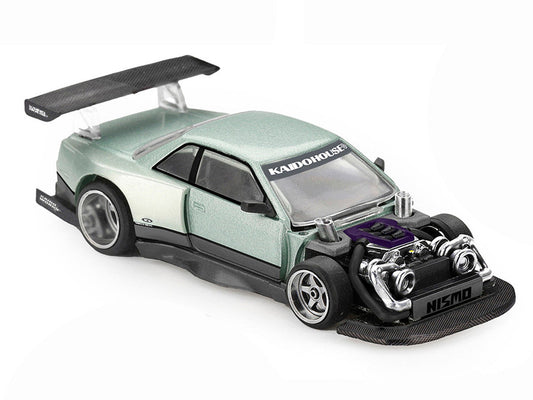 Nissan Silvia S13-R "Kaido Works V1" RHD (Designed by Jun Imai) Light Green Metallic "Kaido House" Special 1/64 Diecast Model Car by Mini GT