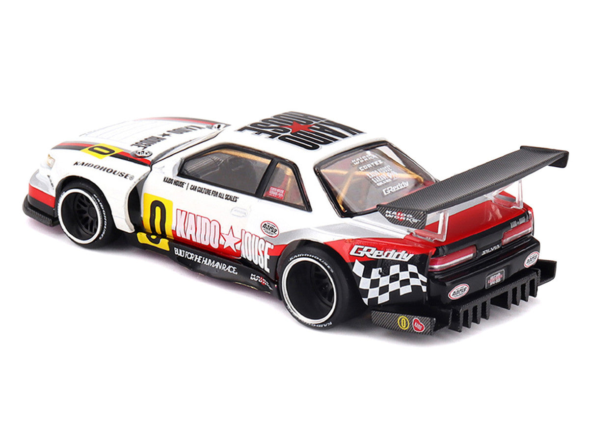 Nissan Silvia S13-R "Circuit Spec V1" RHD (Right Hand Drive) White with Graphics (Designed by Jun Imai) "Kaido House" Special 1/64 Diecast Model Car by Mini GT