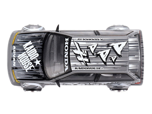 Honda Civic (EF) "Manga V1" Gray Metallic with Graphics (Designed by Jun Imai) "Kaido House" Special 1/64 Diecast Model Car by Mini GT