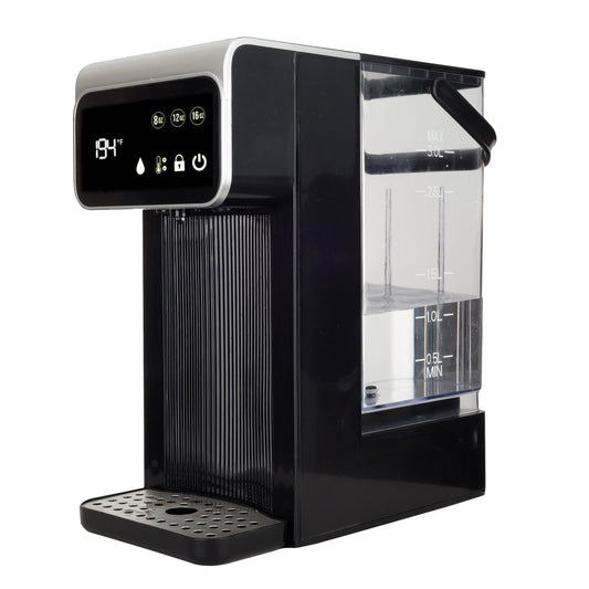 Brentwood 3-Liter 1800w Digital Instant Hot Water Dispenser in Black with 7 Temperature Presets